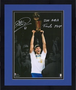 FRMD Dirk Nowitzki Mavericks Signed 11x14 2011 Finals Spotlightht Photo w/Insr - Picture 1 of 1