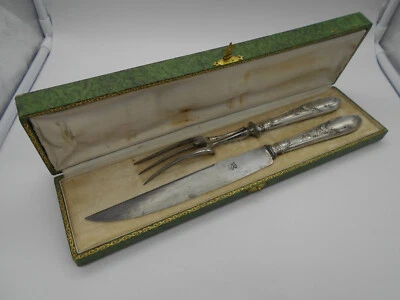 SUPERBE SERVICE / COUVERT A GIGOT STYLE LOUIS XVI EN ARGENT MASSIF MINERVE - Photo 1/4