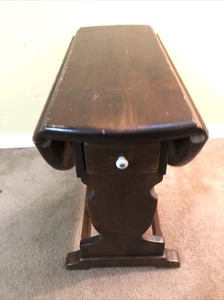 VTG Ethan Allen Old Tavern Wood Pine Table w/Hinged Side Leaves - Picture 1 of 10