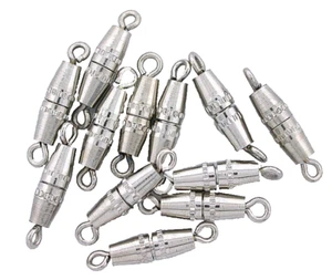 TWELVE 10mm SILVER COLOR BARREL CLASPS CF121 - Picture 1 of 1
