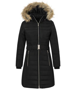Wantdo Damen langer Wintermantel warmer Parka wasserdichte Steppjacke mit Kapuze - Bild 1 von 38