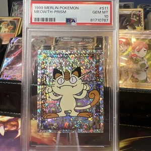 1999 Merlin Pokemon Meowth Prism #S11 – PSA 10 (GEM MINT) - Picture 1 of 3