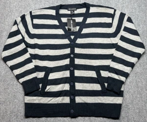 Cárdigan Suéter Ablanche Para Hombres 3XL Gris Marino Cuello en V Manga Larga Preppy Y2K Nuevo - Imagen 1 de 9