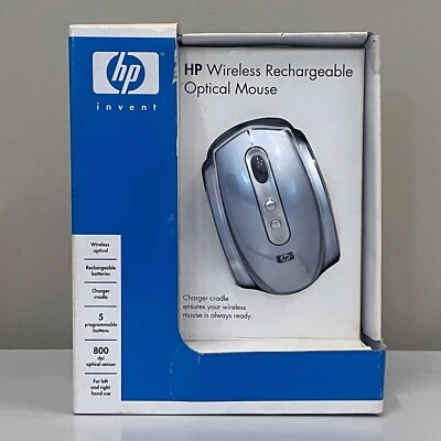 New! 2005 HP Wireless Optical Ergo Mouse with USB receiver PP034AA#ABA - Image 1 of 4