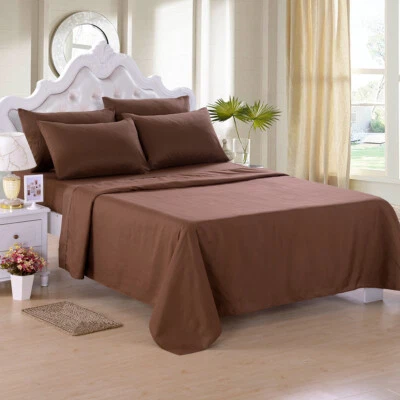 Juego de sábanas 6 piezas serie 2200 sábanas completas bolsillo profundo suave doble king queen Foto 1 de 4