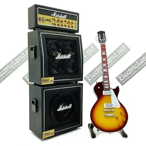 Mini Gitarre Jimmy Page Zoso Les Paul + Verstärker Amp 1:4 Miniatur Sammlerstück - Bild 1 von 11