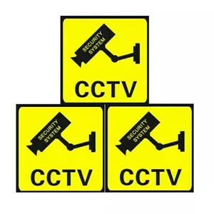 3 Pcs Lot Home CCTV Surveillance Security Camera Sticker Warning Decal Signs g - Picture 1 of 7