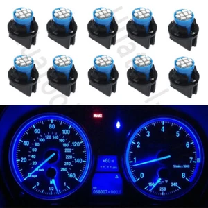 10X Blue T10 168 8SMD LED Instrument Guage Panel Dash Light bulbs PC194 Sockets - Picture 1 of 11