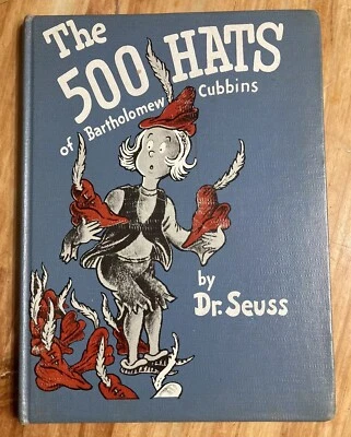 Vintage Dr Seuss 500 Hats Bartholomew Cubbins 9x12x3/8 Library Bk 1938 - Image 1 of 4