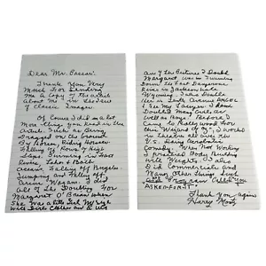 Harry Monty (d. 1999) Lettera scritta a mano autografo! Mago di Oz Scimmia alata! - Foto 1 di 2
