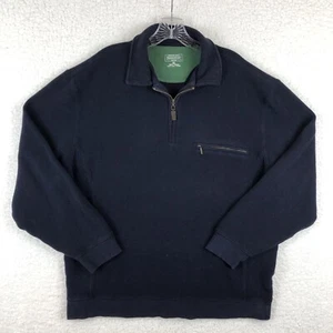 Pendleton 1/4 Zip Pullover Long Sleeve Sweater Men Size XL Navy Blue Cotton - Picture 1 of 10