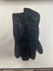 NUEVO SIN ETIQUETAS Ted Baker Hombre Azul Marino con Guantes de Cuero Negro S/M - Imagen 1 de 3