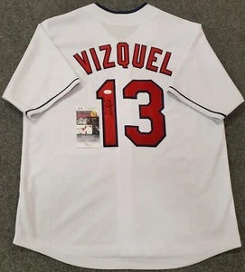 CLEVELAND INDIANS OMAR VIZQUEL AUTOGRAPHED JERSEY JSA COA - Picture 1 of 3