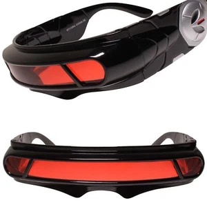 Black W/ Red Lens Costume Cosplay X-Men Cyclops Wrap Visor Sun Glasses - Picture 1 of 4