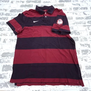 Nike Polo Shirt Men XL Red Purple Striped Colorblock USA Paralympic Team Rugby - Picture 1 of 9