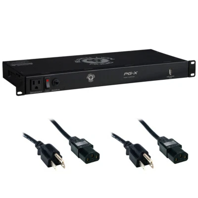 Black Lion Audio PG-X 9-Outlet Power Conditioner w/ 2x Molded Power Cable KIT - Image 1 of 4