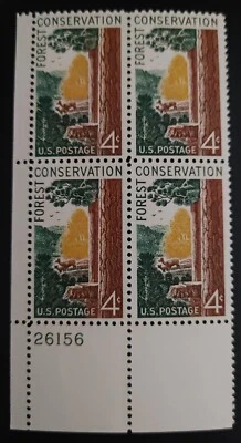 US Stamps Plate Block of 4 SC# 1122 MNH 4 cent Forest Conservation. Free Ship! - Image 1 of 2