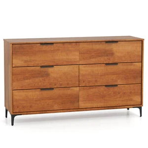 6-Drawer Double Dresser w/Interlock System Metal Support Legs Anti-tipping Kit - Picture 1 of 9