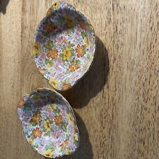 vintage 1960s LORD NELSON England COUNTRY LANE Chintz Dishes X 2