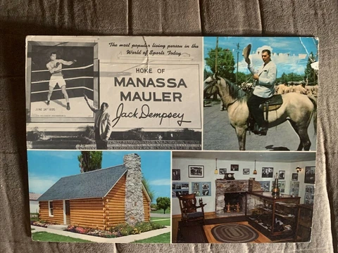 Jack Dempsey Home Of Manassa Mauler Oversized Post Card Cover