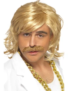 Blond Herren Spiel Show Gastgeber Set, Perücke & Tash - Kostüm Set Keith Lemon - Bild 1 von 1