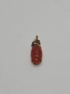 Colgante de piedras de color rodolita y color cornalina S.S. de oro chino y 925. - Imagen 1 de 7