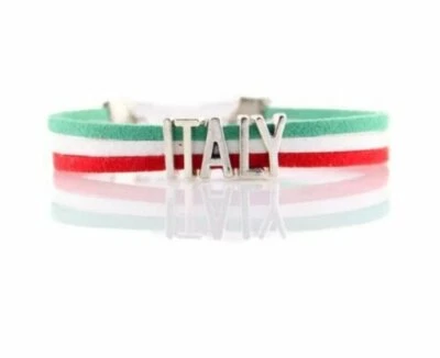 Italien Fahne Armband Italienische Farben Modeschmuck Wickelarmband Armschmuck  - Bild 1 von 2