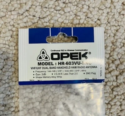 ANTENA JAM PORTÁTIL FLEXIBLE DE MANO 18" OPEK HR-603VU-BNC VHF UHF DOBLE BANDA Foto 1 de 3