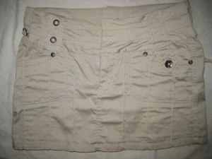 VINTAGE Minirock sand SAFARI FISHBONE XS große Taschen HÜFTIG Gürtellaschen - Bild 1 von 7