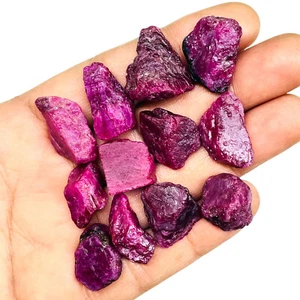 12 Pcs Natural Ruby Rough 15.5-20mm Loose Unheated Raw Gemstones Wholesale Lot - Picture 1 of 11