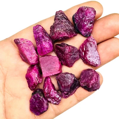 12 Pcs Natural Ruby Rough 15.5-20mm Loose Unheated Raw Gemstones Wholesale Lot - Image 1 of 4