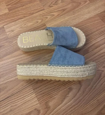 Sandalias de plataforma Beach By Matisse de rafia talla 7M Foto 1 de 4