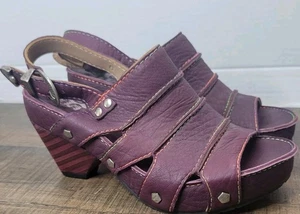 John Fluevog Sophie lila Plateausandalen Größe 6 Damen Leder klobiger Absatz - Bild 1 von 15