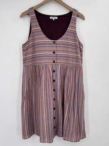 Vestido sin mangas Madewell para mujer mediano multicolor a rayas botones delantero cuello redondo - Imagen 1 de 11