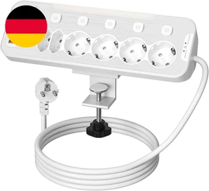 Tischsteckdose Mit Schalter,Pd 20W Schreibtisch Steckdosenleiste Mit USB C, 6 Fa - Bild 1 von 12