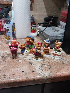 Osos de Navidad de colección 5 piezas. Lote de adornos y estatuillas. Vacaciones - Imagen 1 de 17