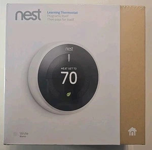 Google Nest 3rd Gen Learning Thermostat White T3017US NEW SEALED! - Picture 1 of 1