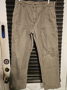 Carhartt Hose Herren 36x30 grau Latzhose B195 100% Baumwolle Doppelknie Carpenter - Bild 1 von 10