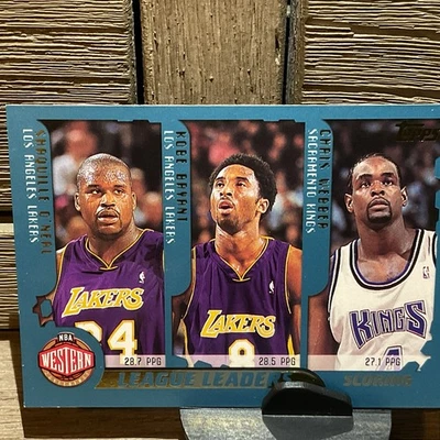 2001 Topps League leaders card # 215 Shaq, Kobe Bryant, Chris Webber, Allen... - Image 1 of 2