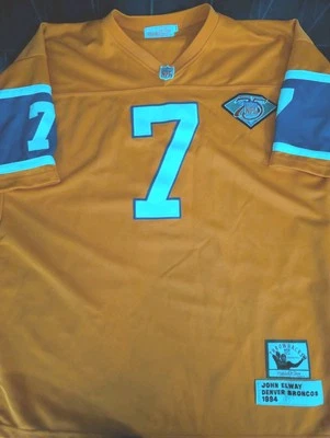 NFL Mitchell & Ness Throwbacks Denver Broncos John Elway Camiseta Crema Talla 54 Foto 1 de 4