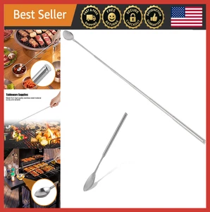 Extendable Stainless Steel Stirring Spoon 24.4in Long Telescopic Handle BBQ Tool - Picture 1 of 8