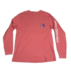 Camisa de Lacrosse Manga Larga Vineyard Vines Bolsillo Doble Cara Roja Para Hombre Mediana - Imagen 1 de 8