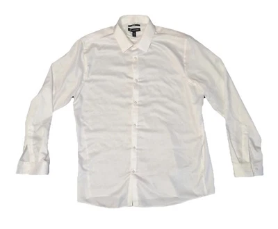 INC Men’s White Dress Shirt Size L 16–16.5 | Non-Iron 100% Cotton Long Sleeve - Image 1 of 4