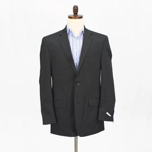 IZOD 42L Gray Sport Coat Blazer Jacket Solid 2B Polyester - Picture 1 of 11
