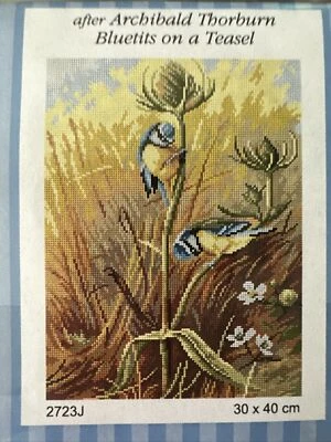 Printed needlepoint tapestry Canvas bluetits Orchidea 2723 canvas only 30x40 cm - Image 1 of 3