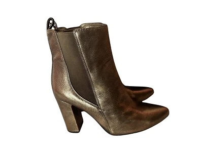 Vince Camuto Britsy Booties Women's 6.5M Bronze Leather Pointed Chelsea Heel - Изображение 1 из 4