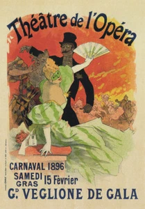 Póster publicitario AV28 vintage 1896 del teatro francés de la ópera reimpreso A4 - Imagen 1 de 1