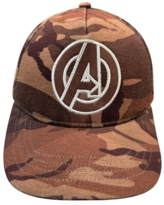 Youth Marvel Avengers Hat Cap Camo Adjustable Snapback Cap Flat Brim Hat OSFM - Image 1 of 4