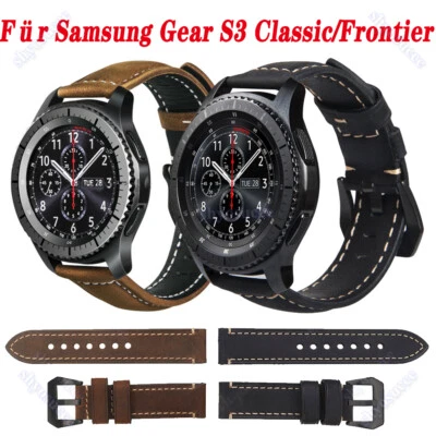 SHYOSUCCE DE Echt Leder Armband Band für Samsung Gear S3 Classic/Frontier/Watch 46mm/R382