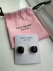 Kate Spade earrings jet black small square studs gold Style No. WBRU5045